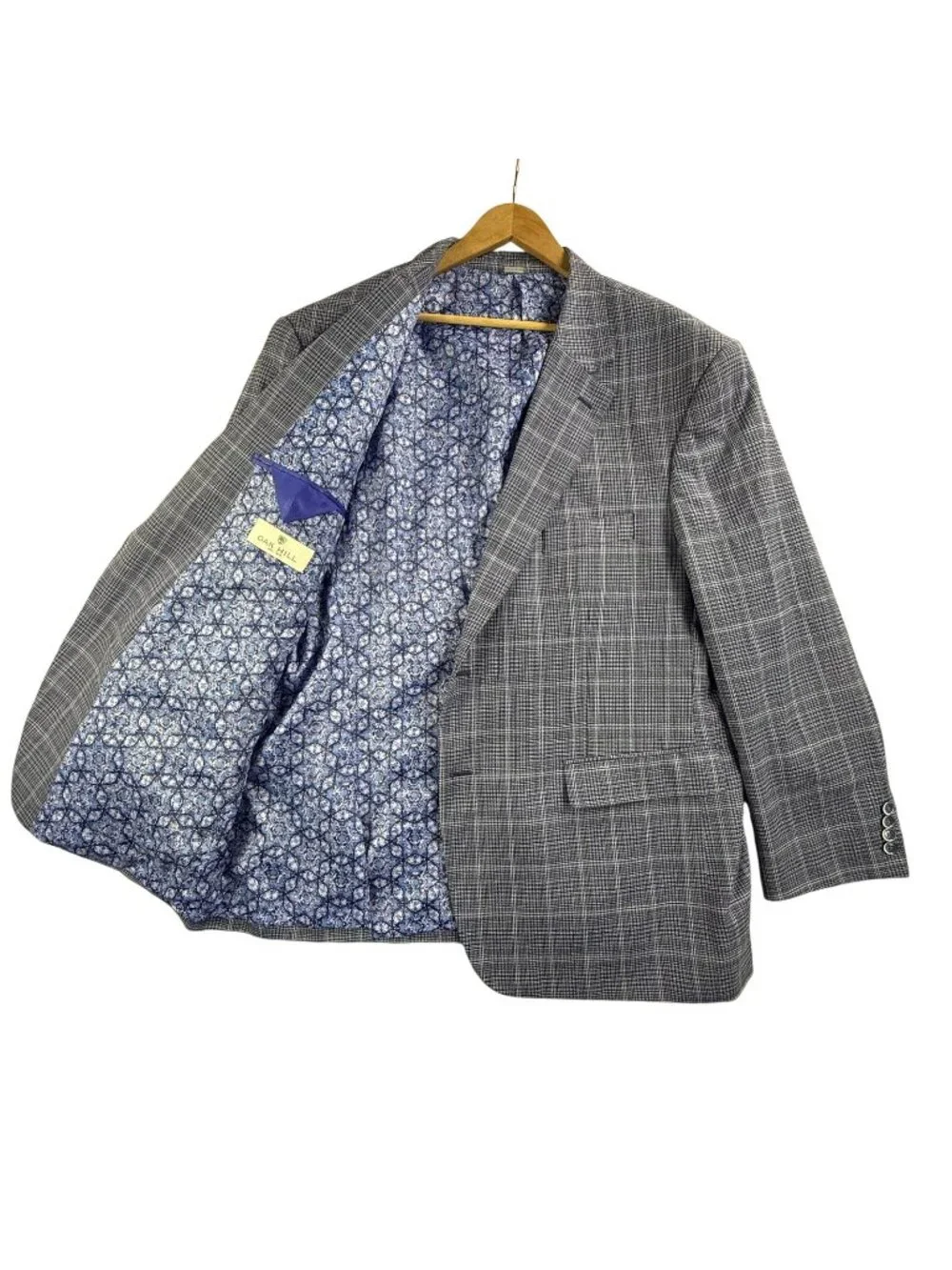 Oak Hill Blazer Mens 2XLT Blue Check Sport Coat Big & Tall Lined Jacket Business